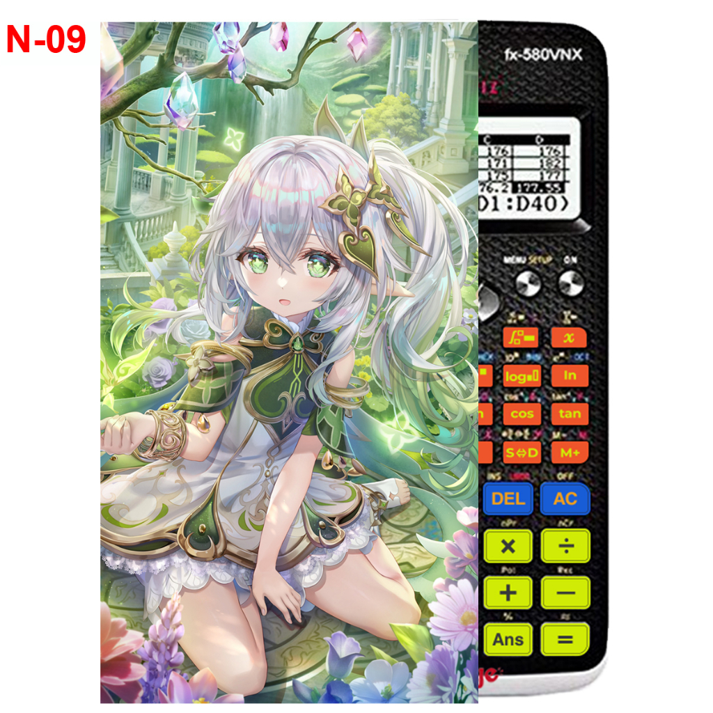Decal - hình dán Máy tính CASIO fx570, fx580, ...nhân vật nahida pointy - Gemshin Impact