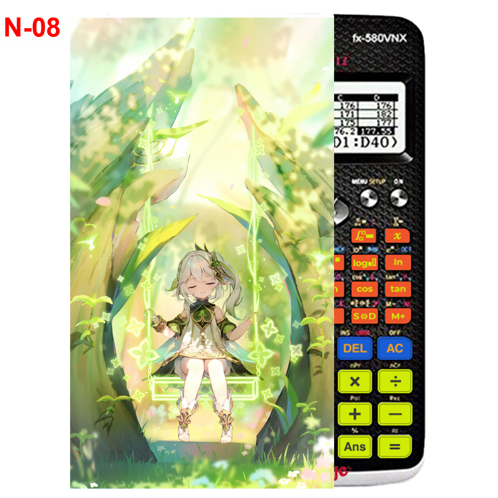Decal - hình dán Máy tính CASIO fx570, fx580, ...nhân vật nahida pointy - Gemshin Impact