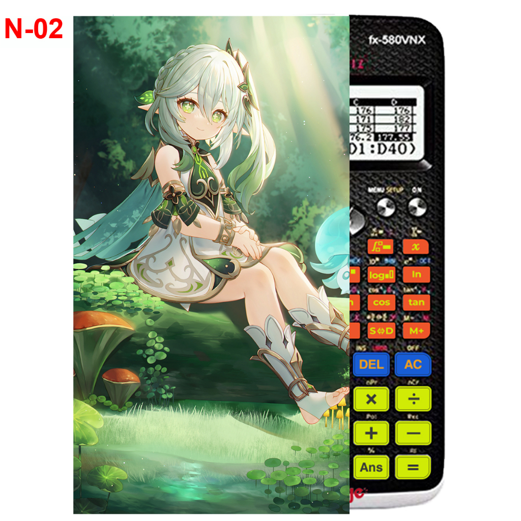 Decal - hình dán Máy tính CASIO fx570, fx580, ...nhân vật nahida pointy - Gemshin Impact