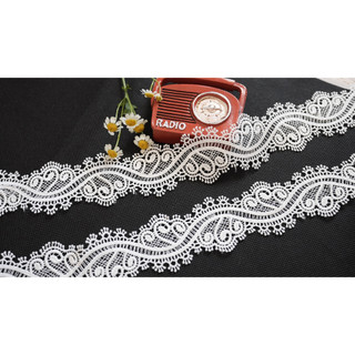 - Viền ren thêu hình sóng Khổ 4.5 cm