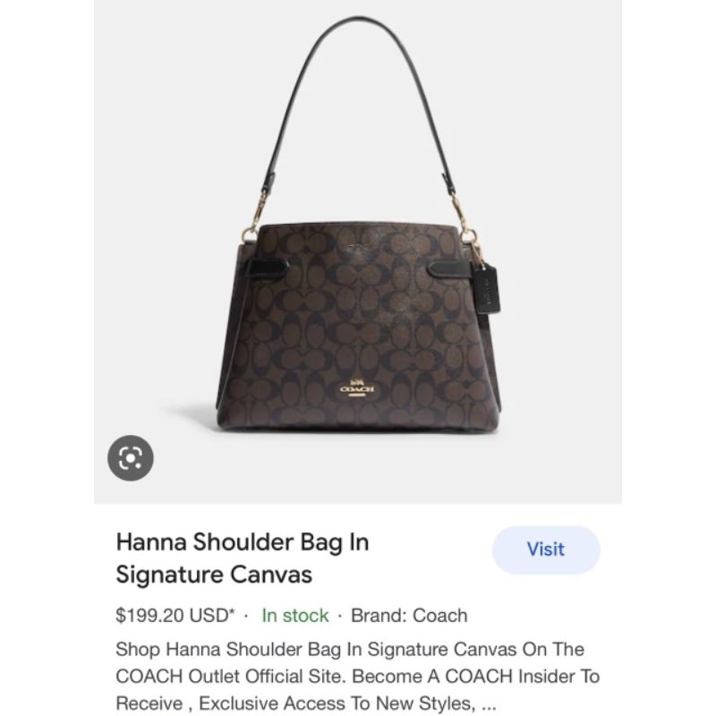 Túi COACH Hanna Shoulder Bag In Signature Canvas