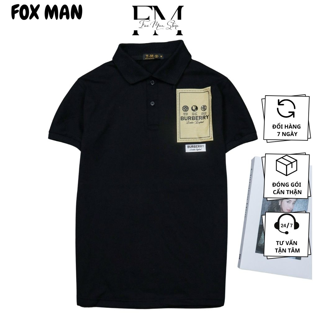 Áo thun polo nam burberry cá sấu vải poly thoán mát, ao polo đẹp sang trọng chuẩn from áo phông nam có cổ