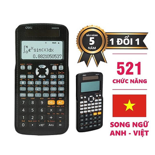 Máy tính deli d580vn màu đen - tặng bút bi và giấy nhớ