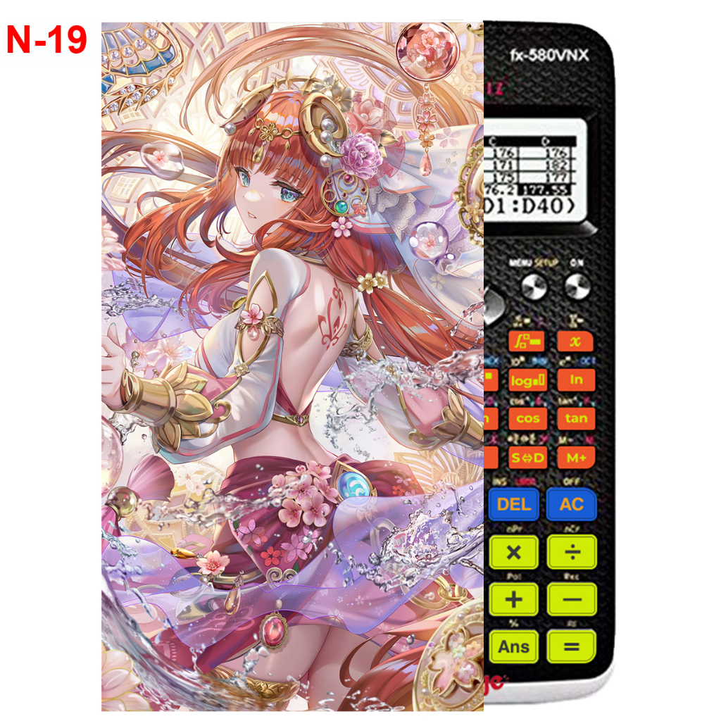 Decal - hình dán Máy tính CASIO fx570, fx580, ...nhân vật Nilou - Gemshin Impact