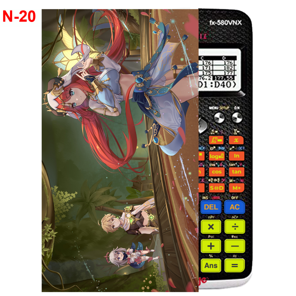Decal - hình dán Máy tính CASIO fx570, fx580, ...nhân vật Nilou - Gemshin Impact