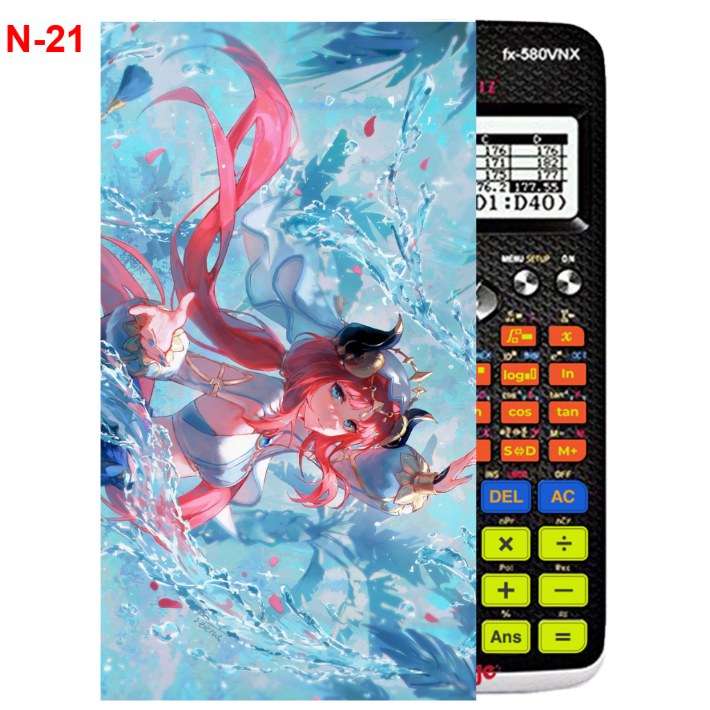 Decal - hình dán Máy tính CASIO fx570, fx580, ...nhân vật Nilou - Gemshin Impact