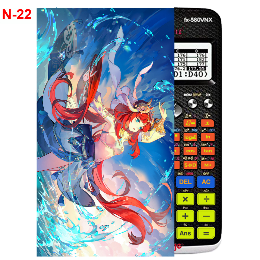 Decal - hình dán Máy tính CASIO fx570, fx580, ...nhân vật Nilou - Gemshin Impact