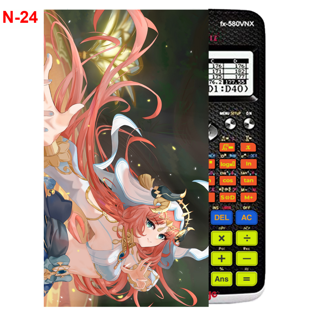 Decal - hình dán Máy tính CASIO fx570, fx580, ...nhân vật Nilou - Gemshin Impact