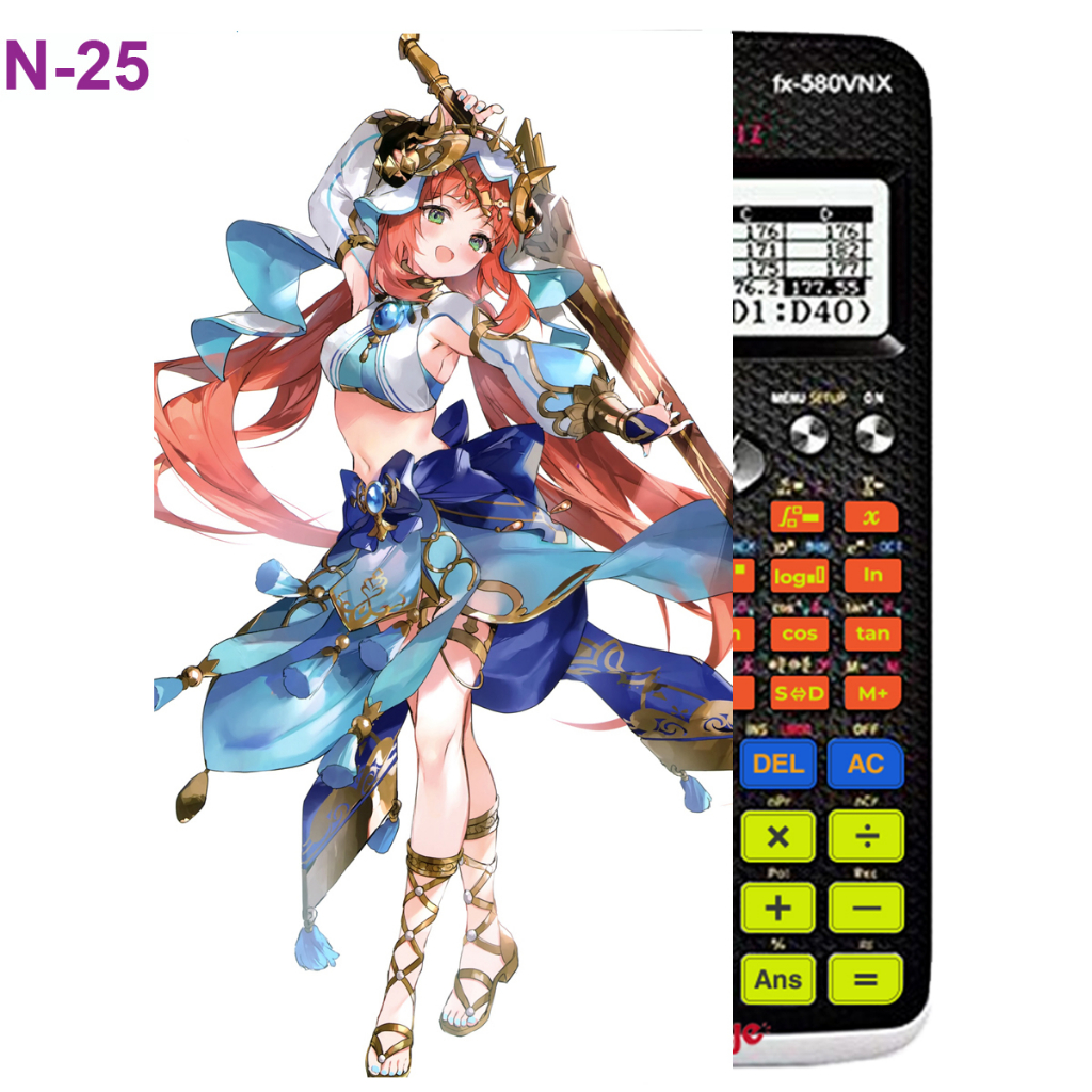 Decal - hình dán Máy tính CASIO fx570, fx580, ...nhân vật Nilou - Gemshin Impact