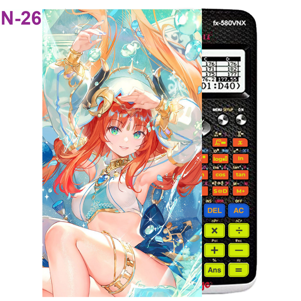 Decal - hình dán Máy tính CASIO fx570, fx580, ...nhân vật Nilou - Gemshin Impact