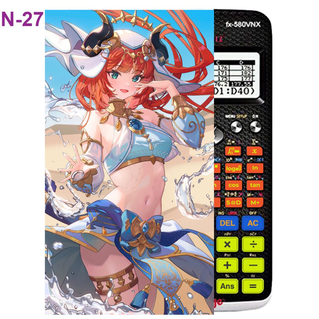 Decal - hình dán Máy tính CASIO fx570, fx580, ...nhân vật Nilou - Gemshin Impact