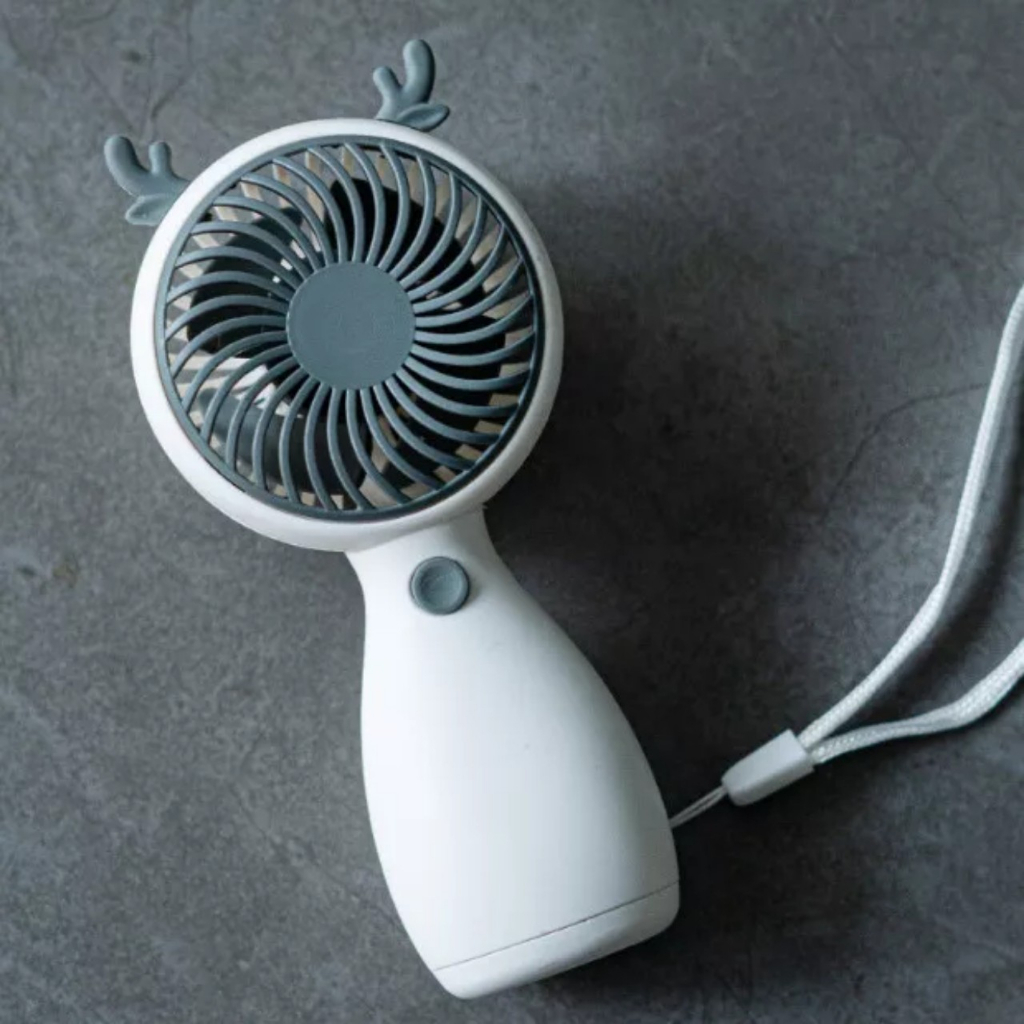 Quạt Tích Điện Cầm Tay Mini Có Sạc Loại Tai Thú