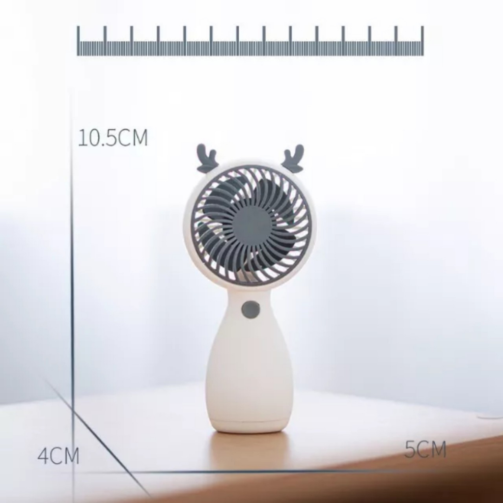 Quạt Tích Điện Cầm Tay Mini Có Sạc Loại Tai Thú
