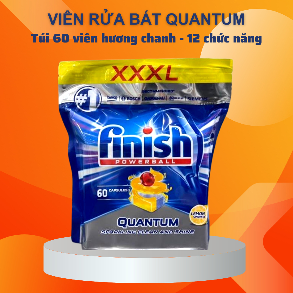 Viên rửa chén Finish PowerBall Essential 100 viên, All in 1 mới dùng cho máy rửa bát - Nhập khẩu Chính hãng