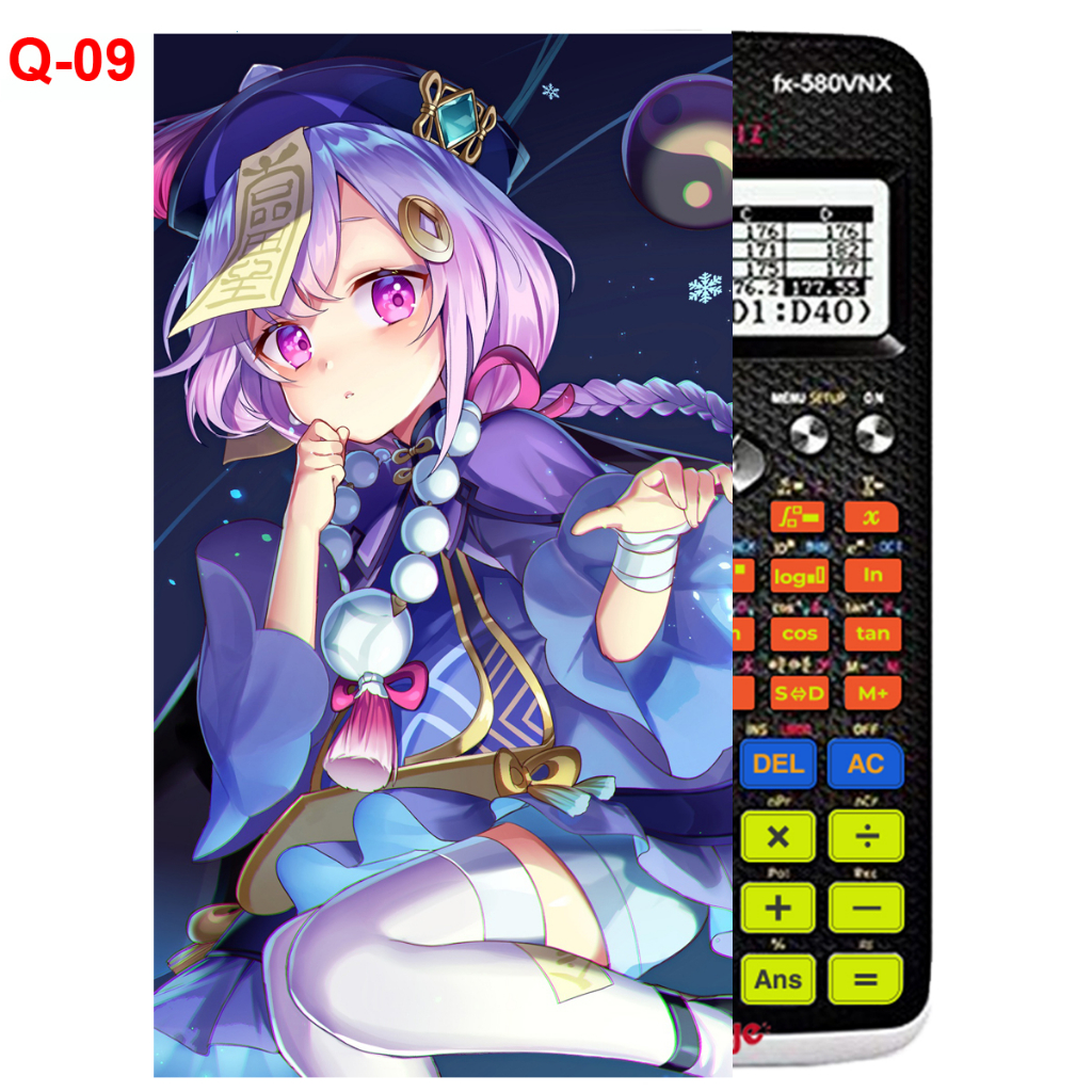 Decal - hình dán Máy tính CASIO fx570, fx580, ...nhân vật QIQI - Gemshin Impact