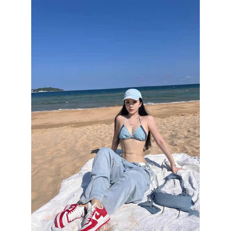 Bikini 2 mảnh denim jeans