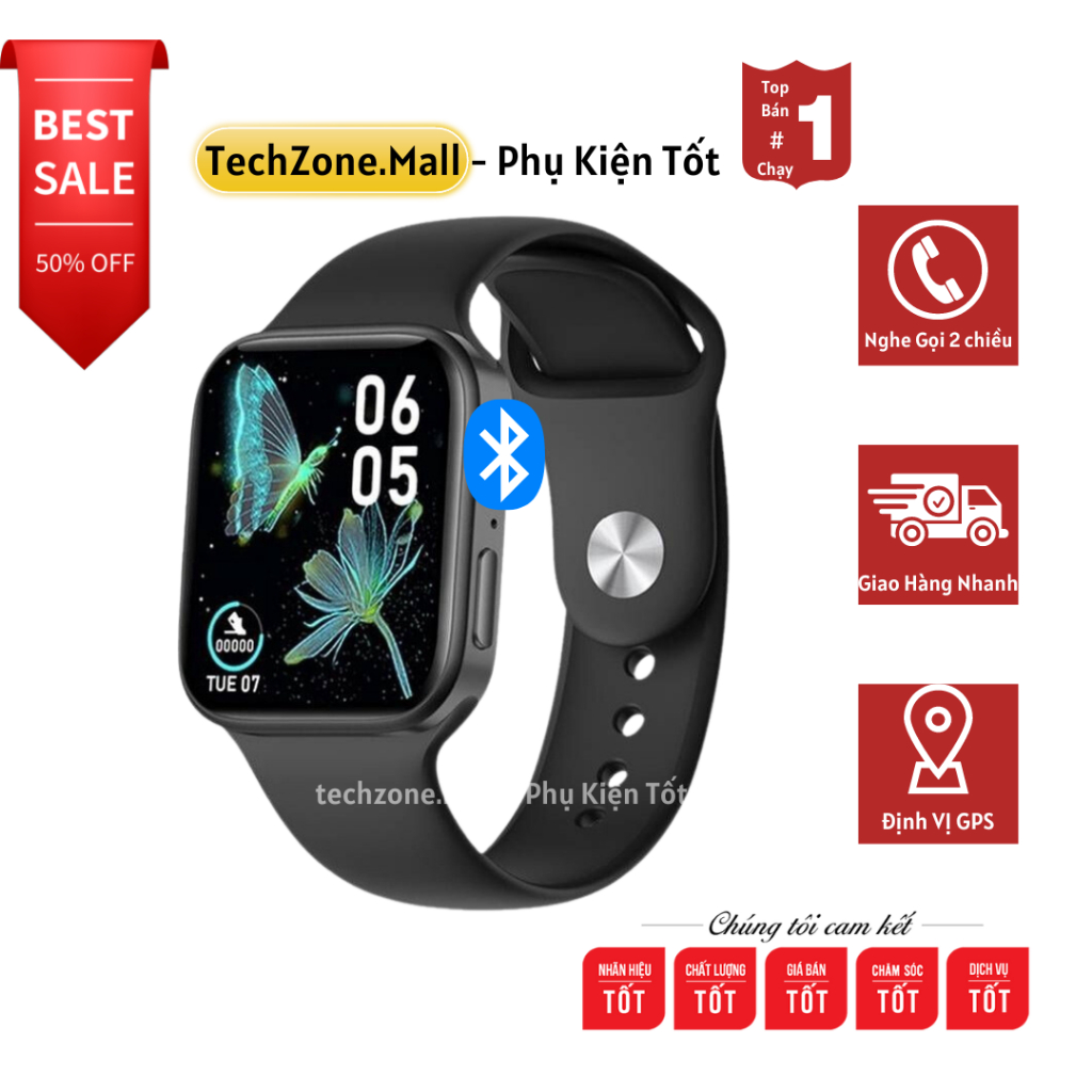 Đồng Hồ Thông Minh T7,800 Bản 5.0 Kết Nối Bluetooth Nghe Gọi, Nhận Thông Báo Viền Thép Phong Cách Á - ÂU TECHZONE MALL