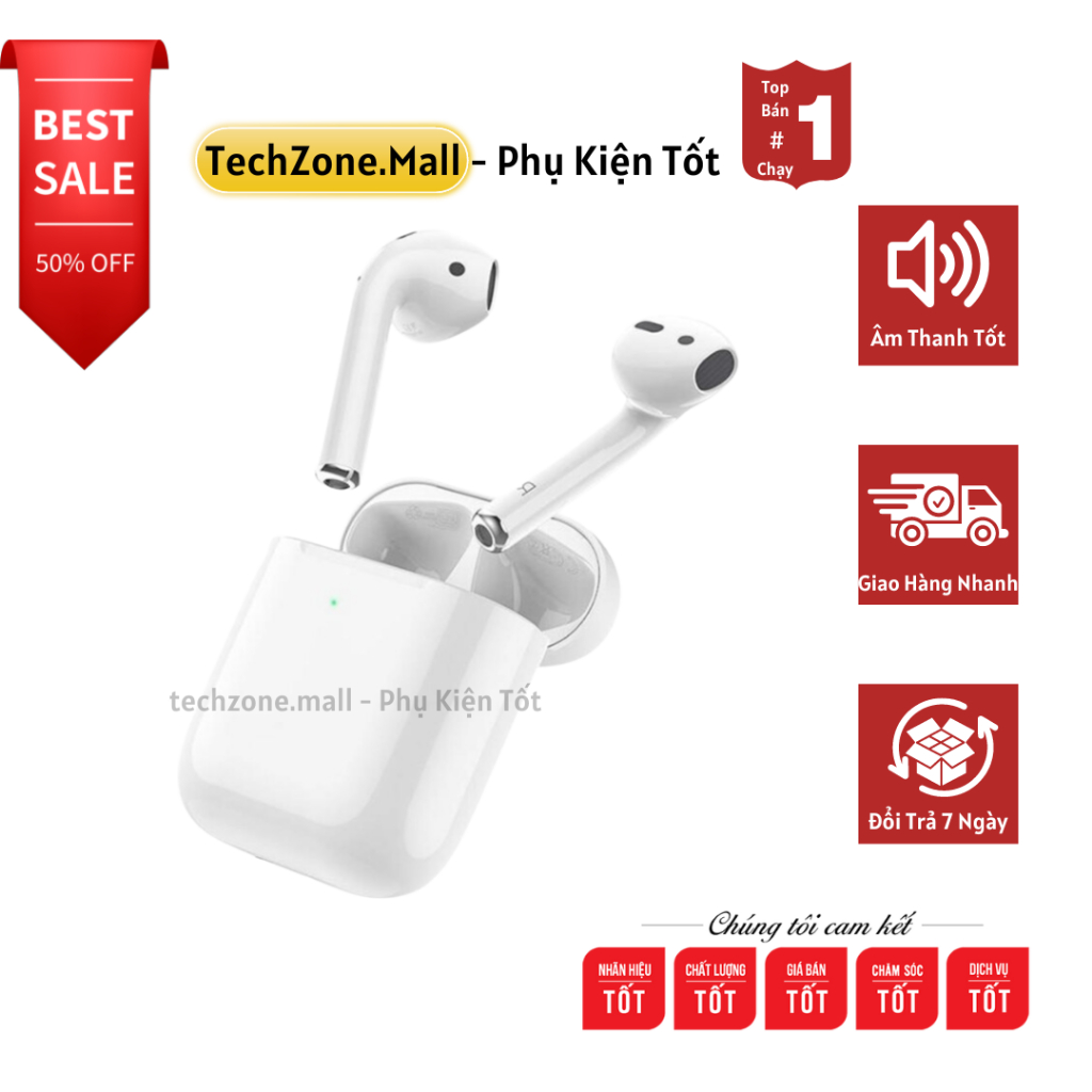 Tai nghe bluetooth I12 tws không dây mini âm thanh hifi cảm ứng thông minh- TECHZONE MALL