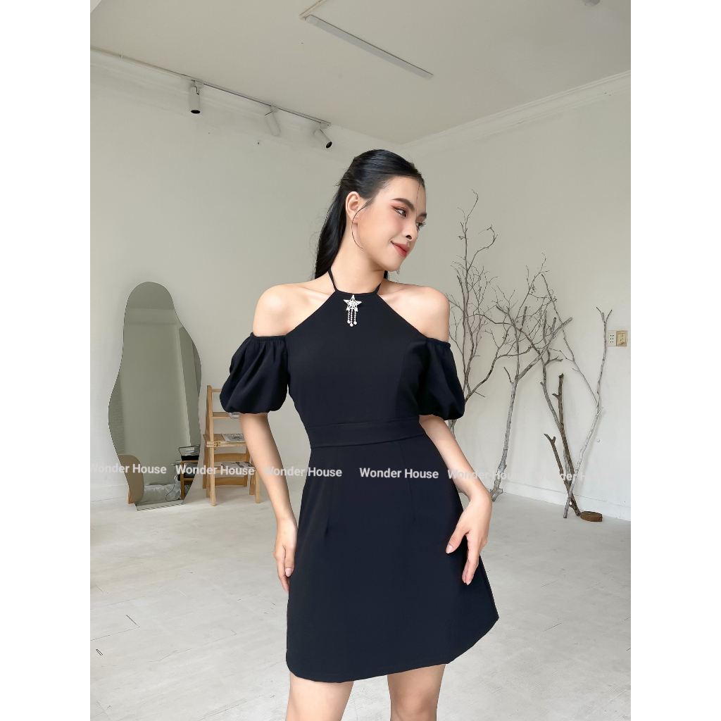 Đầm thiết kế Wonderhouse cổ yếm tay bồng tiểu thư dự tiệc, dạo phố sang chảnh - Rita Dress