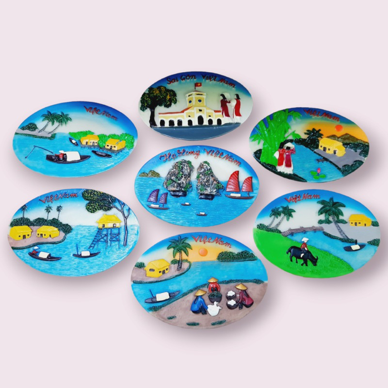Nam châm hít trang trí tủ lạnh - Phong cảnh Việt Nam / Quà lưu niệm du lịch Việt Nam, chất liệu polyresin