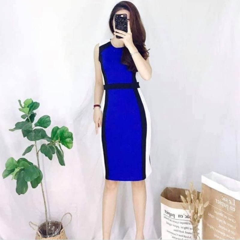 Đầm váy body Calvin Klein block color hàng xuất dư xịn phối màu