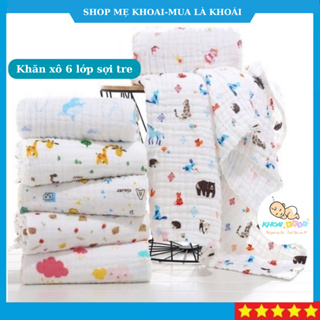 Chọn màu Khăn tắm cho bé,Khăn xô 6 lớp sợi tre không viền khăn tắm mềm mại