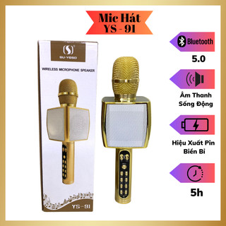 Mic hát karaoke ys-91 cao cấp ,mic hát hay âm thanh chuẩn loa to