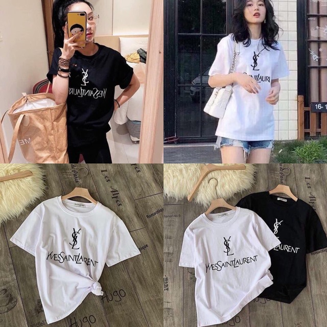 Áo phông unisex Saint Laurent YSL 918 Ofus chất áo thun cotton phù hợp nam nữ 2023