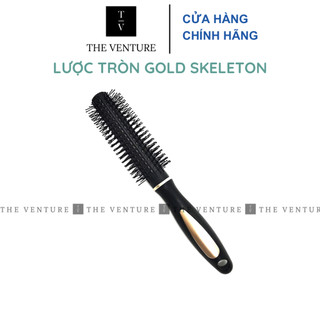 Lược tròn Gold Skeleton Brush tạo kiểu tóc , uốn tóc cao cấp .