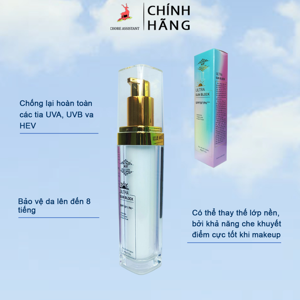 Kem Chống Nắng Che khuyết điểm_UNTRA SUN BLOCK 40gr MH BEAUTY SPA_CHÍNH HÃNG