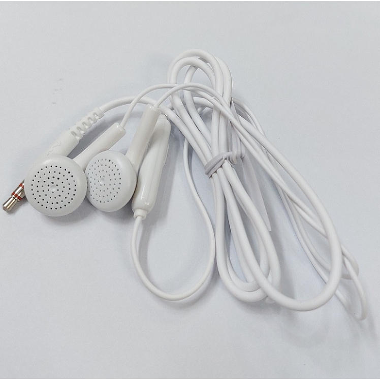 Tai nghe có dây màu trắng nhét tai chân tròn 3.5mm