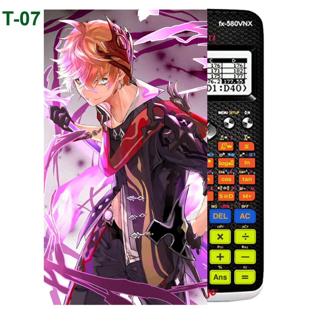 Decal - hình dán Máy tính CASIO fx570, fx580, ...nhân vật Tartaglia - Gemshin Impact