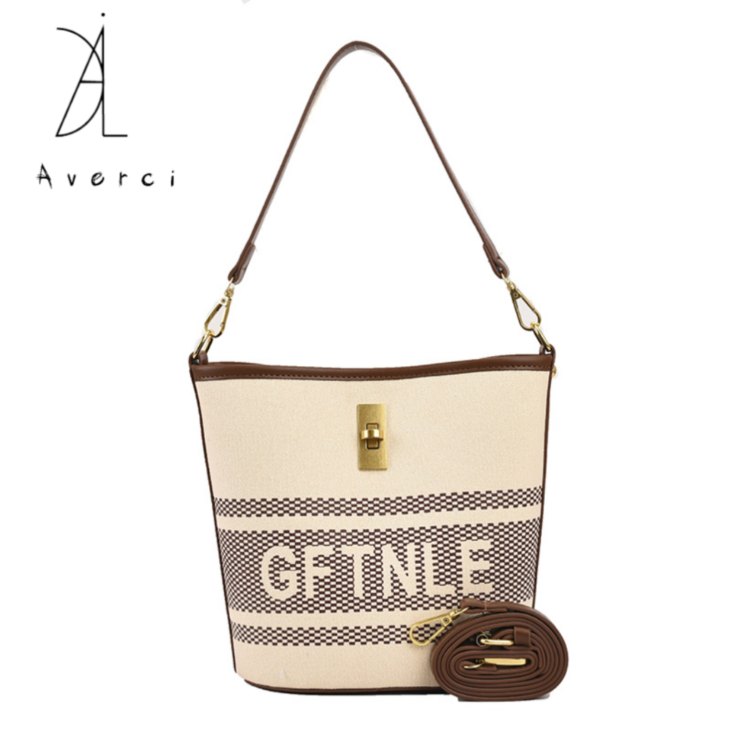 AVERCI Túi Xách Nữ Thời Trang, Túi Cặp Lồng Khóa Xoay 3 Màu Nâu - Be - Đen AVC3136580