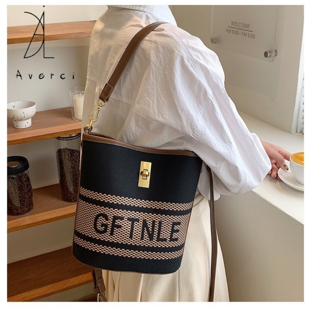 AVERCI Túi Xách Nữ Thời Trang, Túi Cặp Lồng Khóa Xoay 3 Màu Nâu - Be - Đen AVC3136580