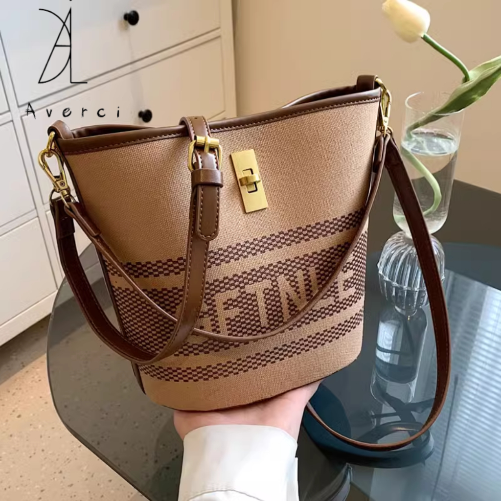 AVERCI Túi Xách Nữ Thời Trang, Túi Cặp Lồng Khóa Xoay 3 Màu Nâu - Be - Đen AVC3136580