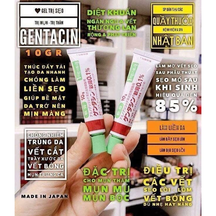[Gentacin] Kem mờ Sẹo GENTACIN Nhật Bản - Lẻ 1 Tuýp 10g