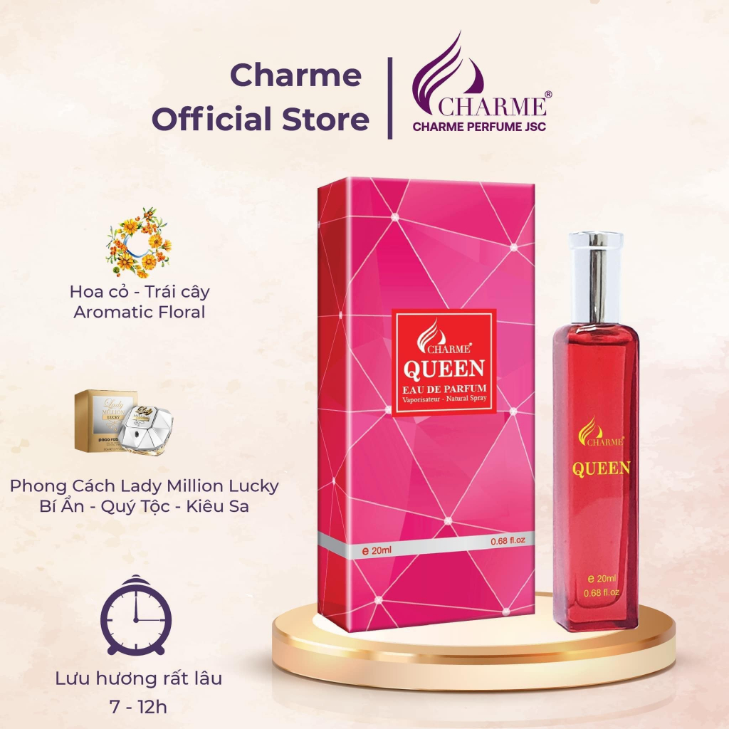 Nước hoa Nữ Charme Queen 20ml tươi mát , thơm lâu, sang trọng