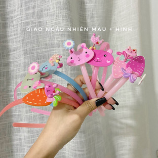 Bờm tóc phụ kiện thời trang các loại hoạ tiết băng đô caro gắn nơ