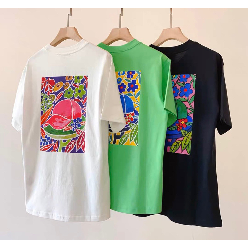 Áo thun tay lỡ form rộng nam nữ mẫu mới in hình nhiều màu siêu dễ thương