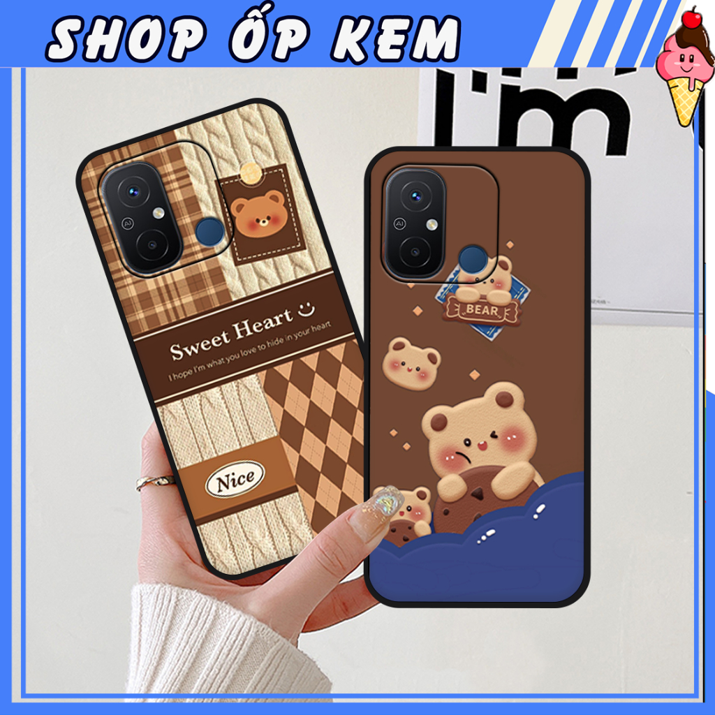 Ốp Lưng Xiaomi Redmi 12C In mẫu gấu cực đáng yêu / ốp gấu cute giá rẻ