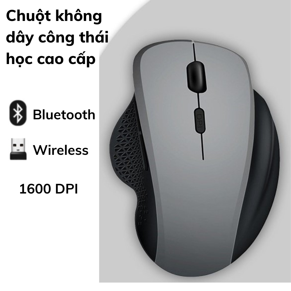 Chuột Không Dây Bluetooth Công Thái Học Cao Cấp Chống Mỏi