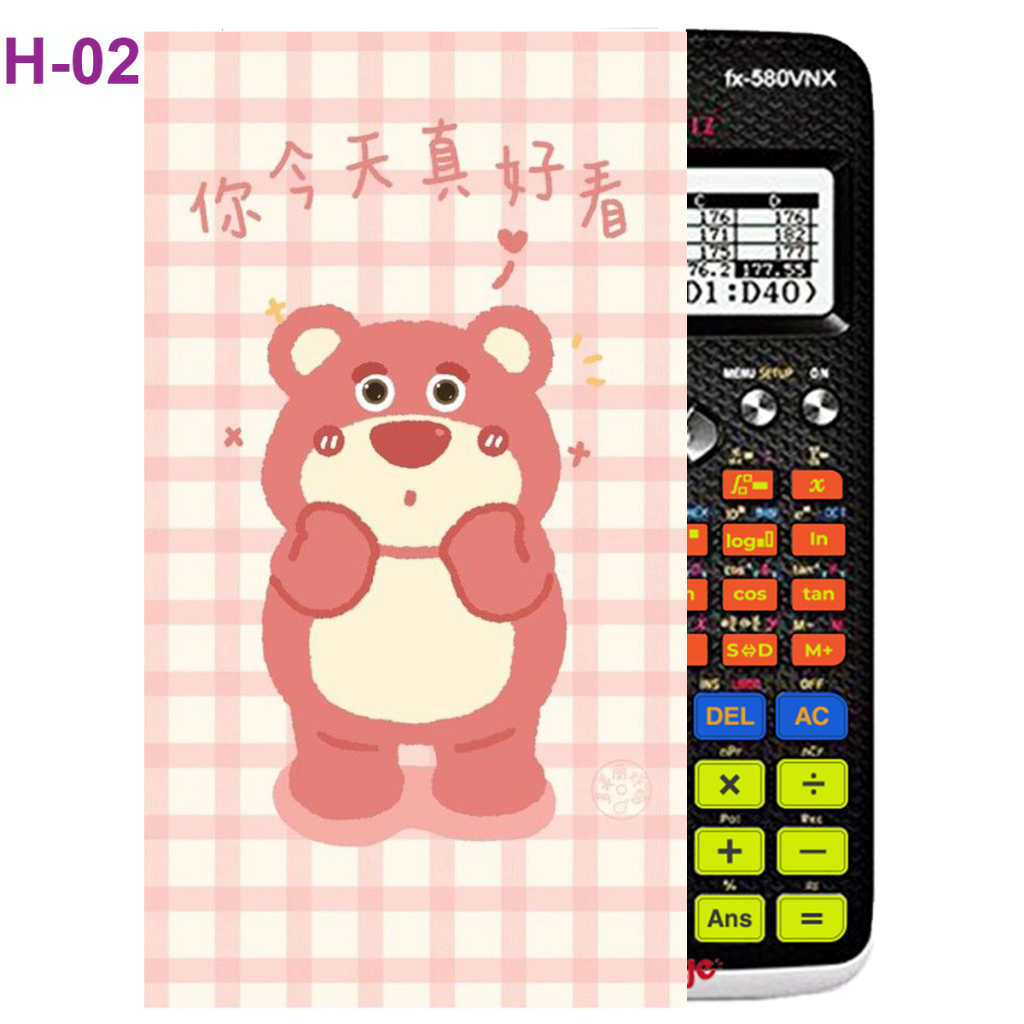 Decal - hình dán Máy tính CASIO fx570, fx580, ...Gấu Dâu