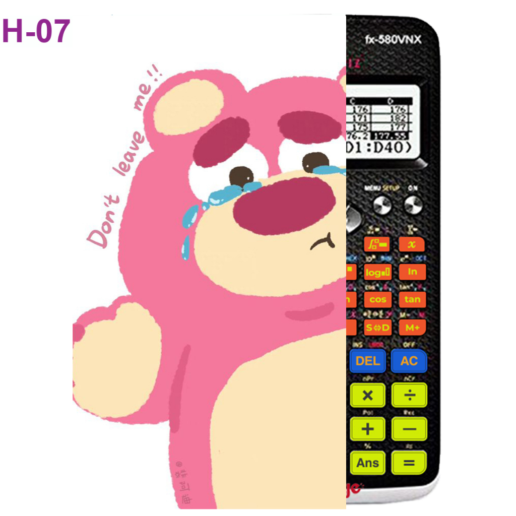 Decal - hình dán Máy tính CASIO fx570, fx580, ...Gấu Dâu
