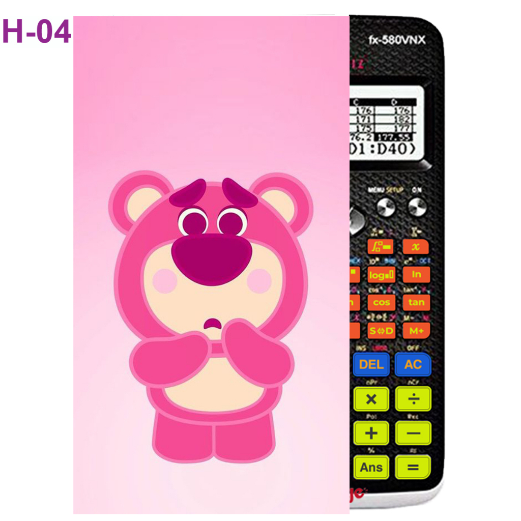 Decal - hình dán Máy tính CASIO fx570, fx580, ...Gấu Dâu