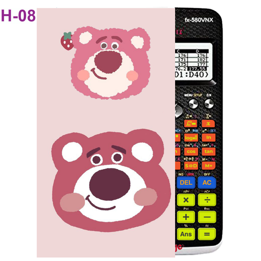 Decal - hình dán Máy tính CASIO fx570, fx580, ...Gấu Dâu