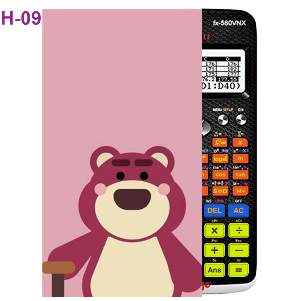 Decal - hình dán Máy tính CASIO fx570, fx580, ...Gấu Dâu