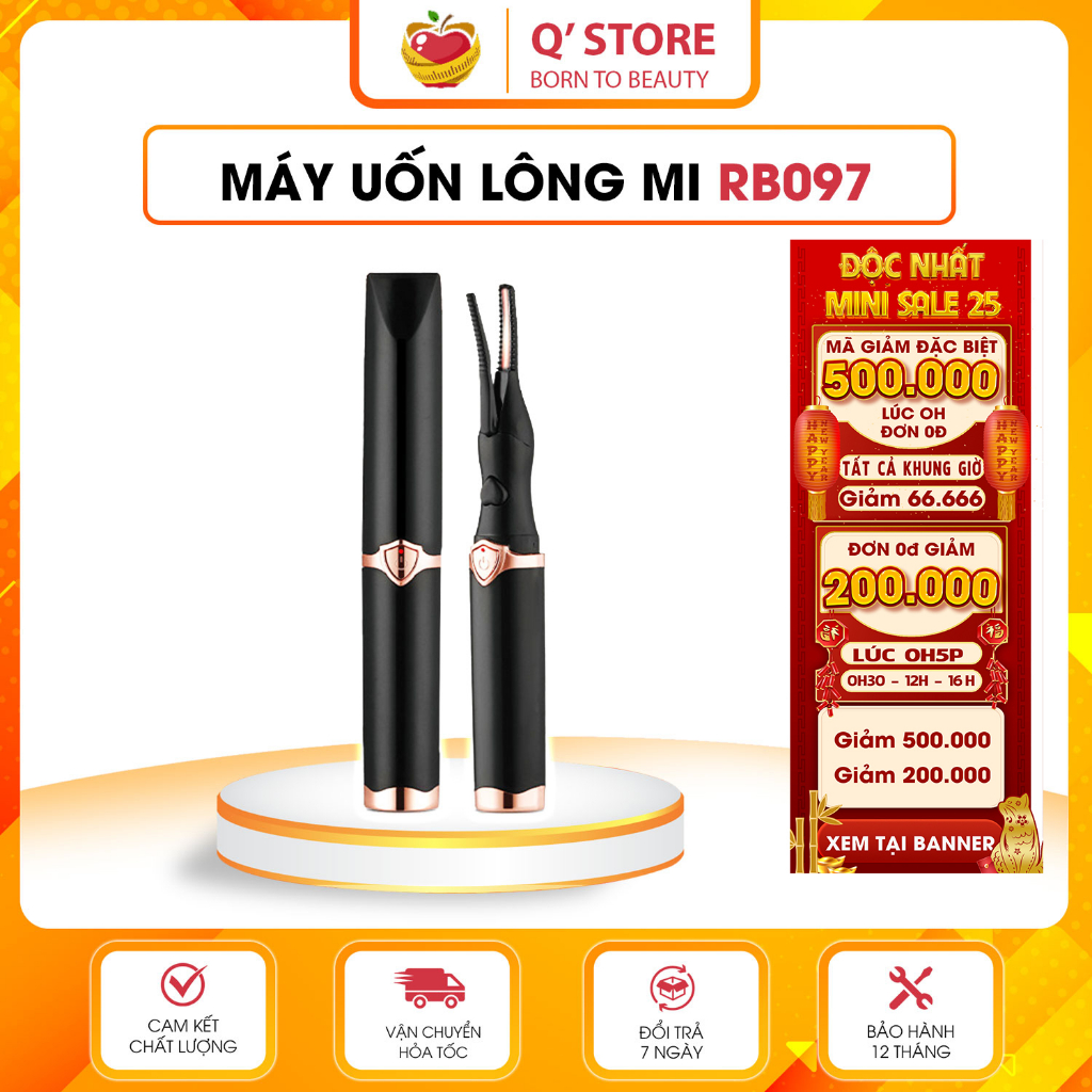 Máy uốn cong mi, chạy bằng điện dùng để trang điểm 2 trong 1 nhiều chế độ điều chỉnh Q'Store Shop