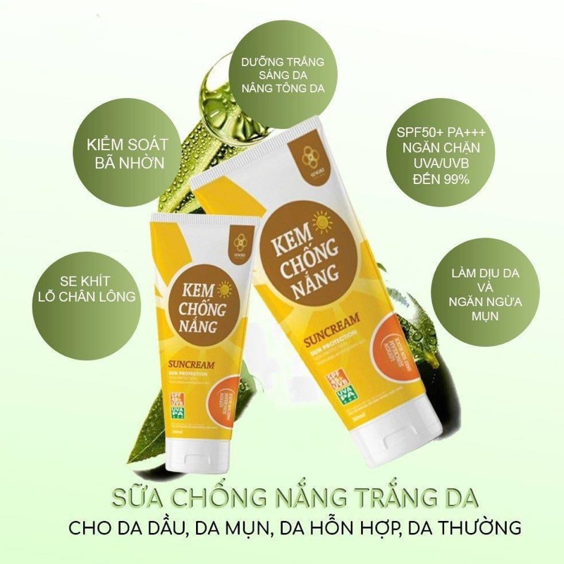 Kem Chống Nắng Dưỡng Da Nâng Tone SINORI, SPS50+ Dưỡng Ẩm, Làm Sáng Da, Dành Cho Da Dầu Mụn 30ml
