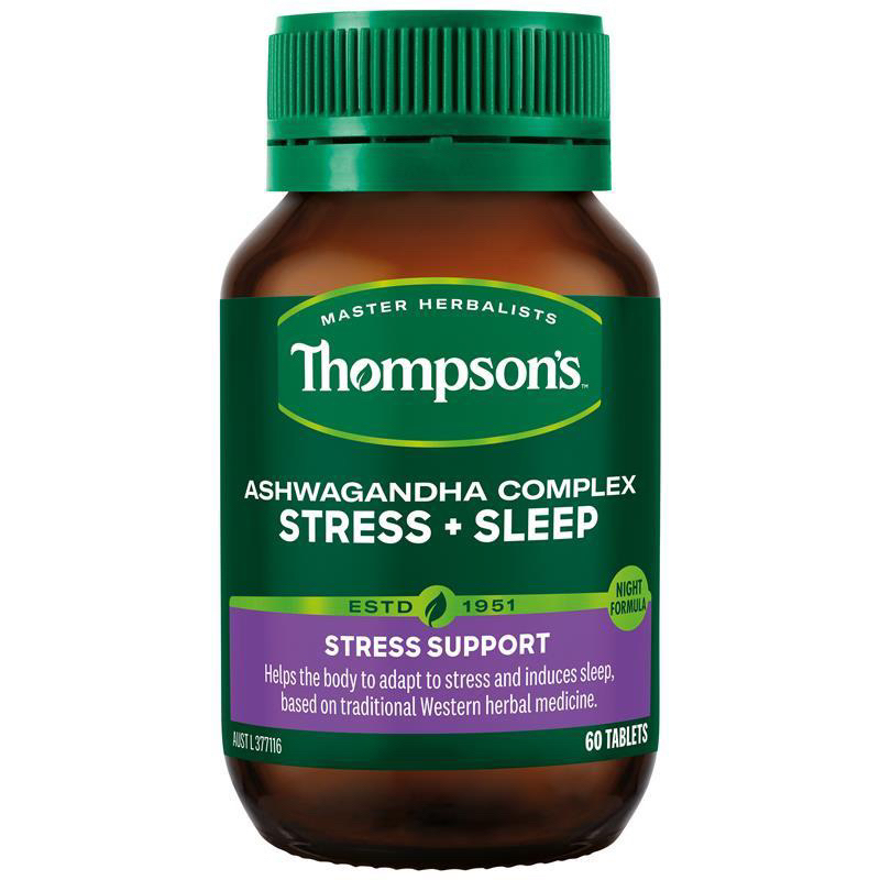 Viên uống giảm căng thẳng - giảm chứng mất ngủ 60 viên Thompson's Ashwagandha Complex Stress + Sleep