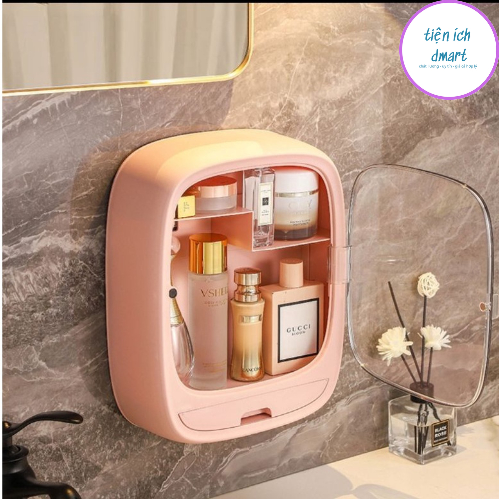 tủ treo tường hokori có cửa kín chống nước, đựng đồ mỹ phẩm, tủ thuốc dán tường 3635